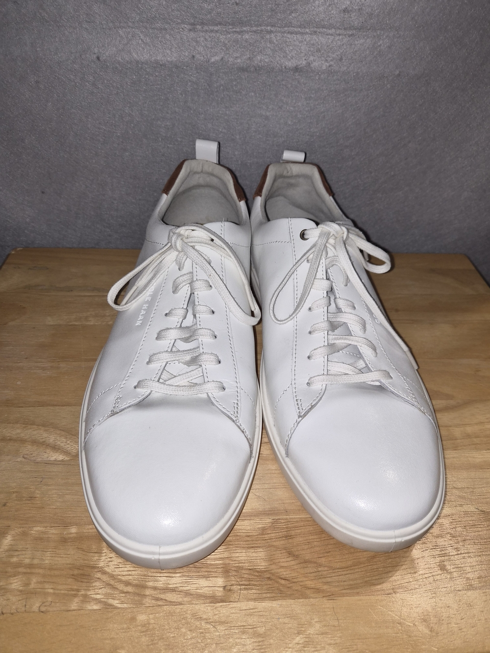 Cole Haan Grand Men’s White Leather Sneakers – Size 13W